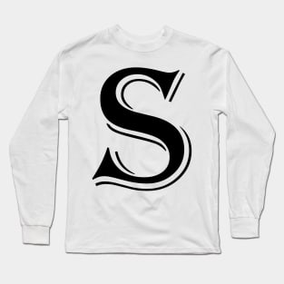 Black letter S in vintage style Long Sleeve T-Shirt